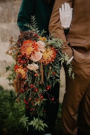 Bouquet de mariée cascade - fleuriste Blaye